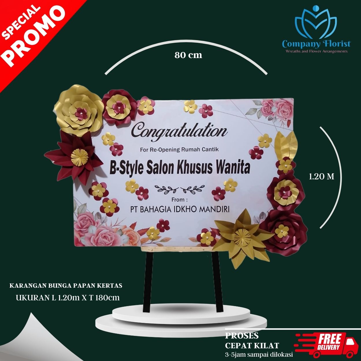 Papan Bunga Kertas Profesional Jabodetabek – Company Florist